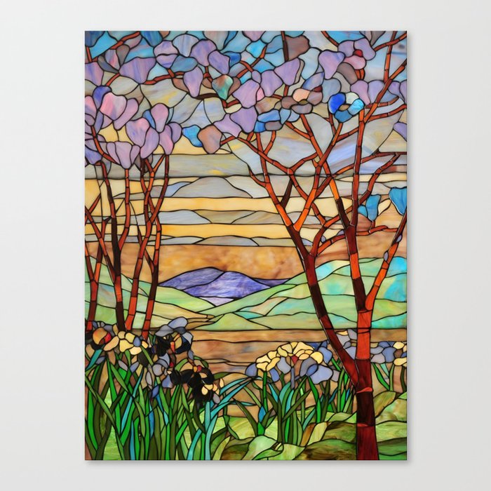 Louis Comfort Tiffany - Stained glass 8. Magnolia Canvas Print