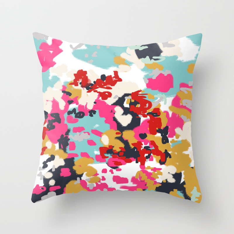 Inez Modern Abstract Painting In Bold Colors For Trendy Modern Feminine Gifts Ideas Throw Pillow By Charlottewinter Society6