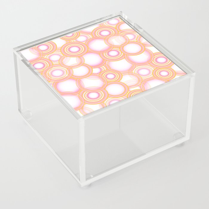 Nion - Colorful Geometric Abstract Circle Art Design Pattern in Orange Acrylic Box