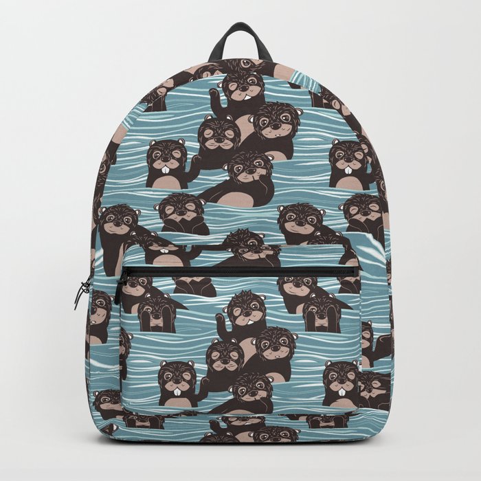 Otters dazzling the audience Backpack