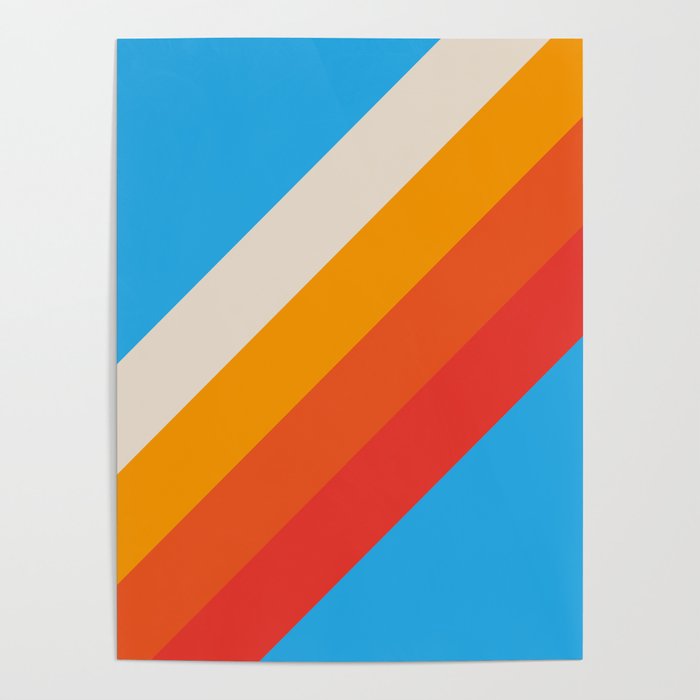 Gefjun - Classic Minimal Retro Summer Style Stripes Poster
