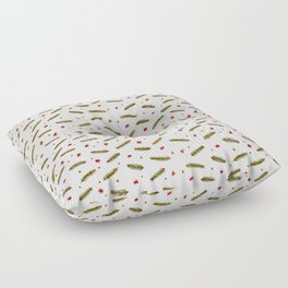 Christmas branches and stars - amber and red Floor Pillow