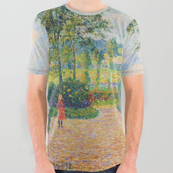 Camille Pissarro "The garden of Octave Mirbeau, the terrace, Les Damps" All Over Graphic Tee