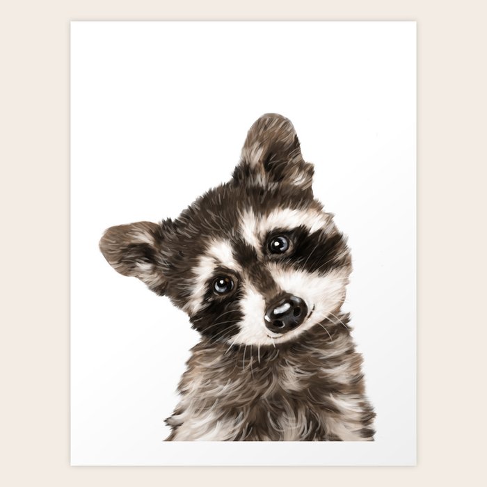 Baby Raccoon #1 Art Print by Big Nose Work | Society6