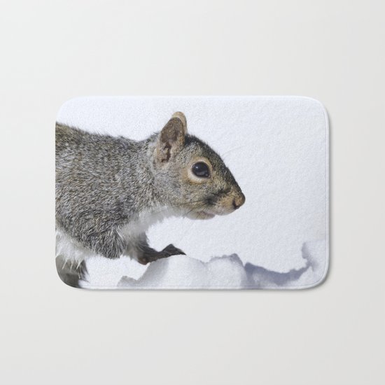 Snow Squirrel Bath Mat