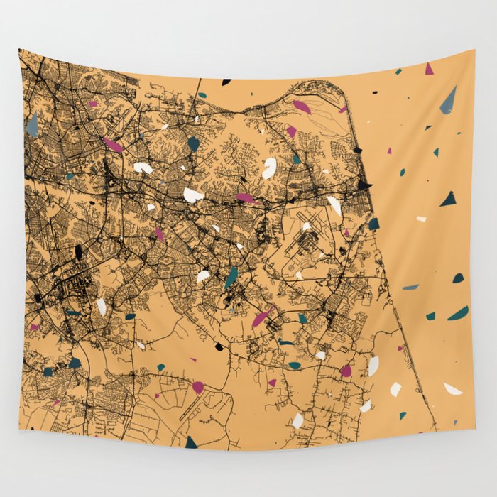 Virginia Beach USA Map Poster Wall Tapestry