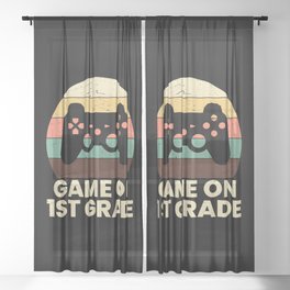 Game On 1st Grade Retro School Sheer Curtain