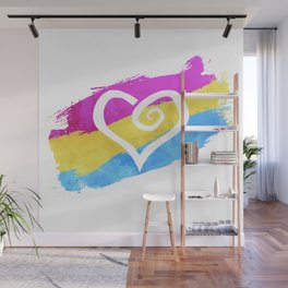 Pan heart - LGBTQ pride flag Wall Mural