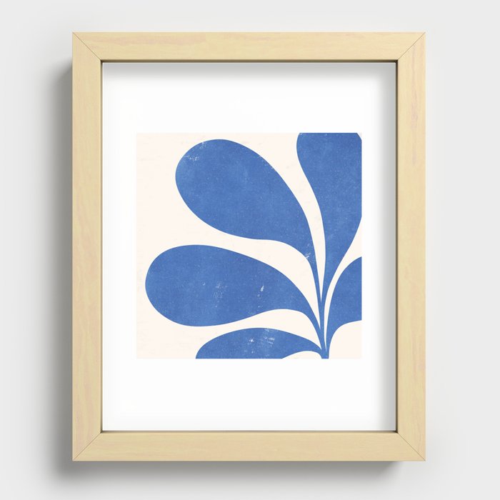 blue palm Recessed Framed Print
