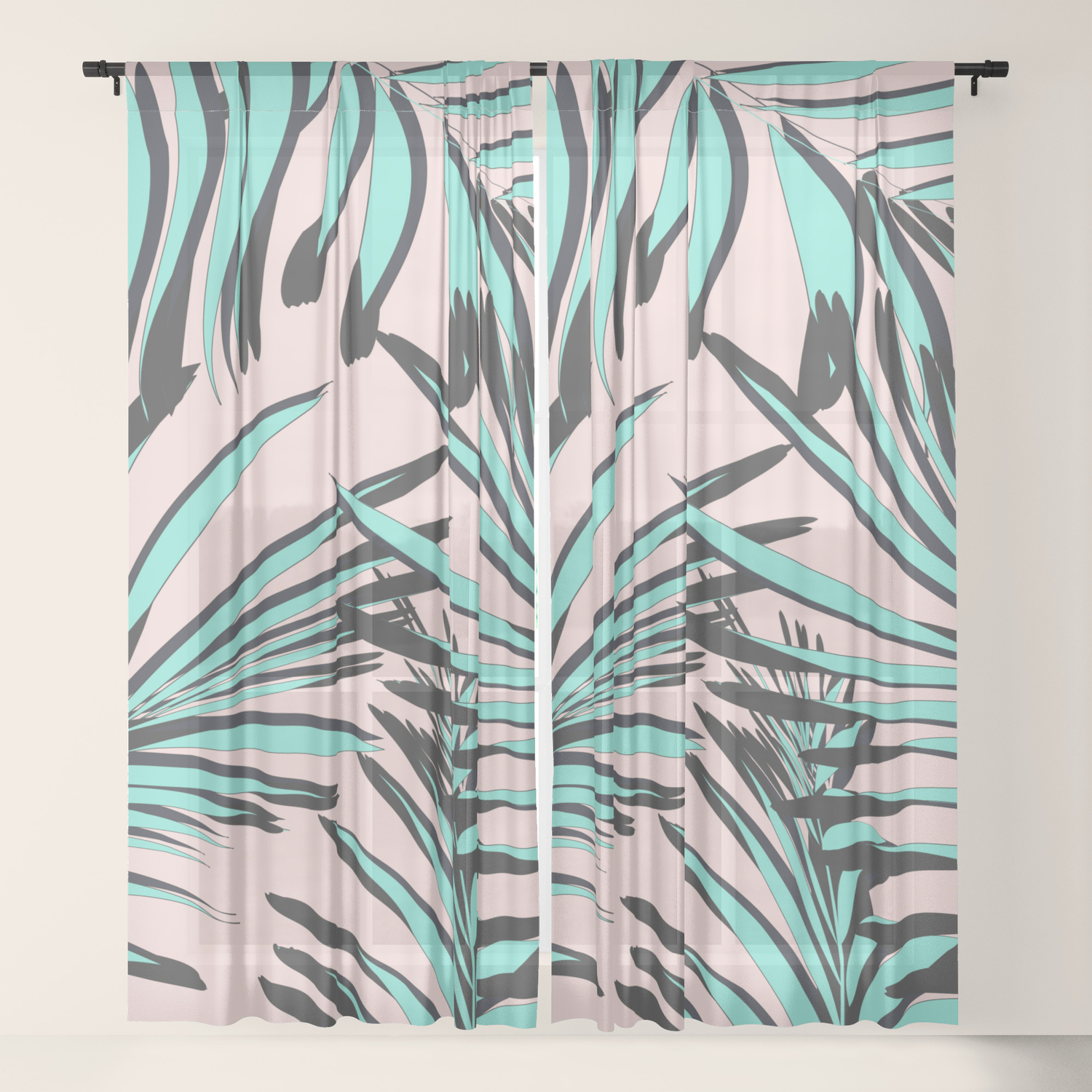 Tropical Print Sheer Curtain By Milatoo Society6
