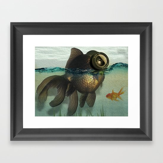 Fish eye lens Framed Art Print