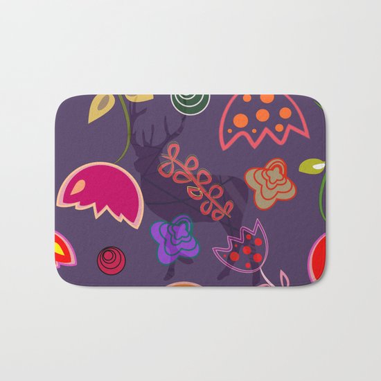 Deer and flower 6 Bath Mat