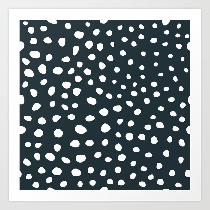 Dots - Blue & white Art Print