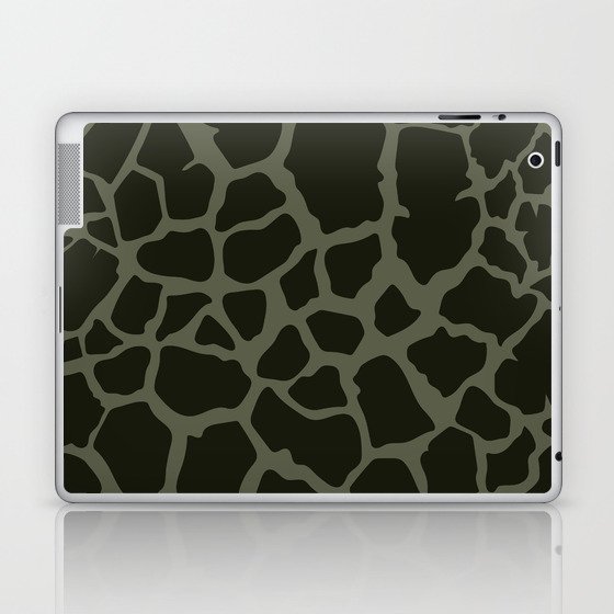 Dark Green Giraffe Print Laptop & iPad Skin