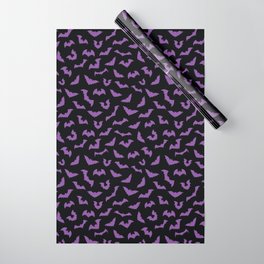Pastel goth purple black bats Wrapping Paper