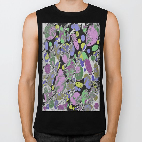 Crazy Paving - Abstract, textured, pastel coloured artwork Biker Tank