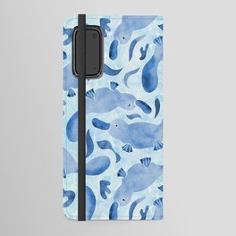 Watercolor Swimming Platypus | Blue  Android Wallet Case