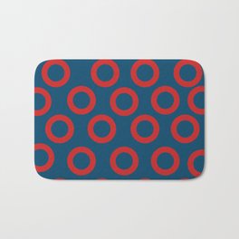 Fishman Donuts Red and Blue Bath Mat | Red, Donuts, Reddonuts, Redcircles, Circles, Pop Art, Fishmandonuts, Graphicdesign, Digital, Stencil 