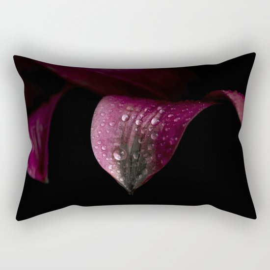 Purple petals with drops Rectangular Pillow