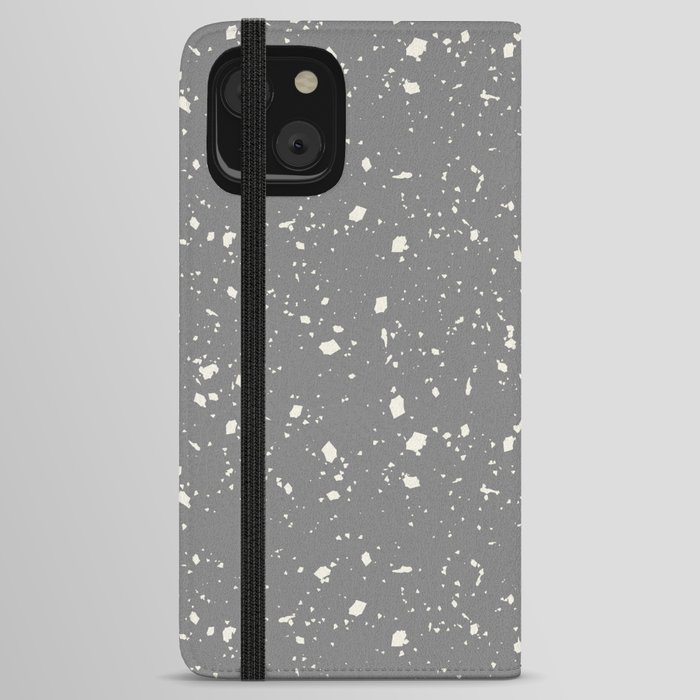 Grey Terrazzo Seamless Pattern iPhone Wallet Case