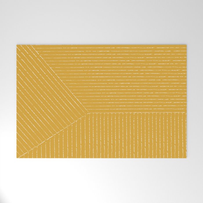 Lines (Mustard Yellow) Welcome Mat