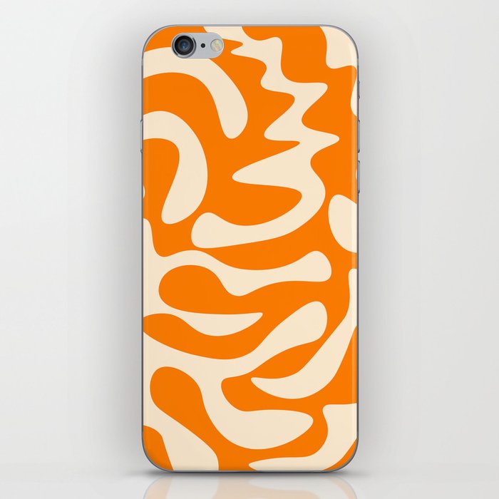 Abstract Mid century Modern Shapes pattern - Orange iPhone Skin