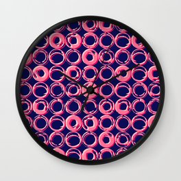 Baked donuts with pink glaze icing Wall Clock