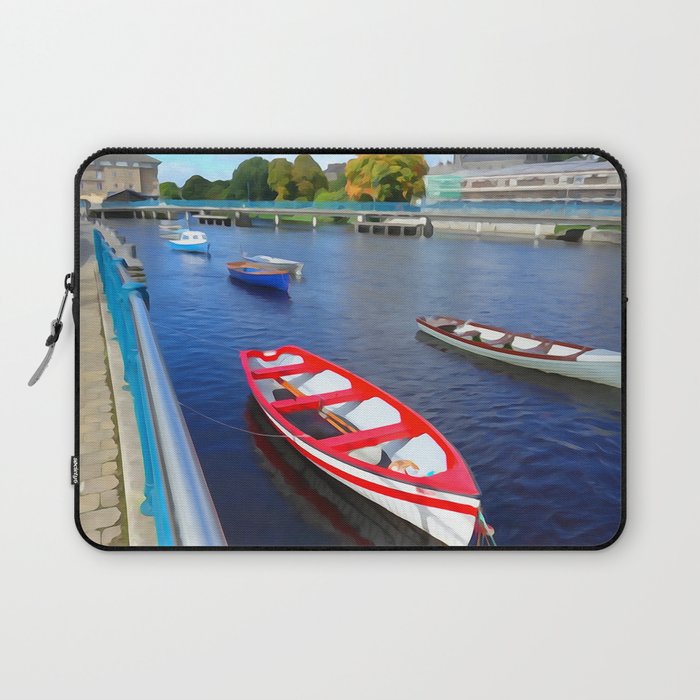 Boats on the River Laptop Sleeve