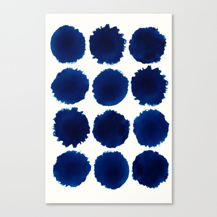 Painted Spots (blue) Canvas Print