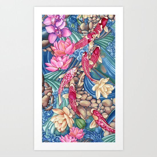 Koi Pond Art Print