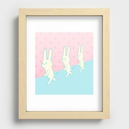 walking rabbits. Recessed Framed Print
