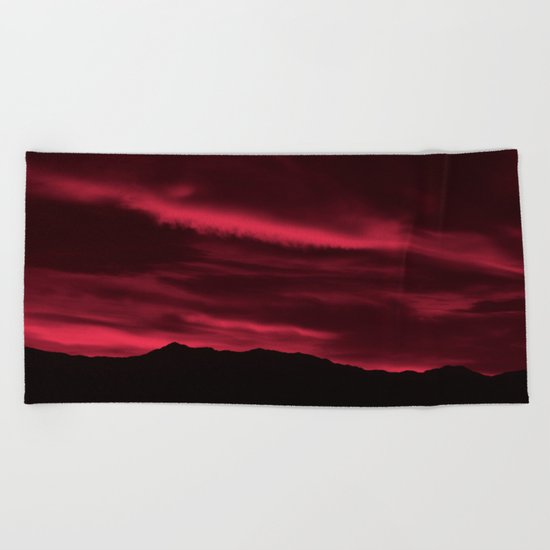 SW Burgundy Sunrise Beach Towel