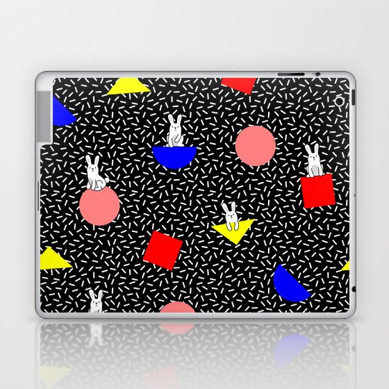 geometric bunny - 80s 90s inspired pattern - memphis milano Laptop & iPad Skin