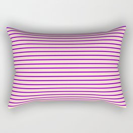 [ Thumbnail: Dark Violet & Bisque Colored Stripes/Lines Pattern Rectangular Pillow ]