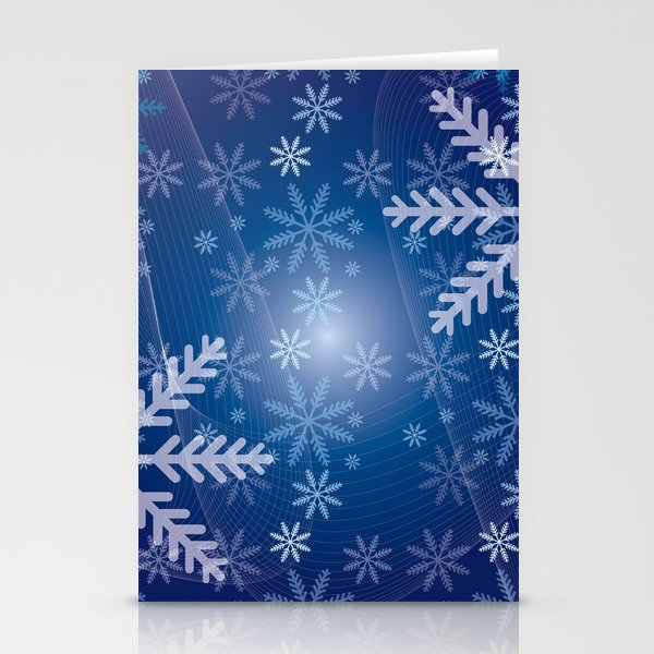 Blue Snowflakes Christmas Stationery Cards