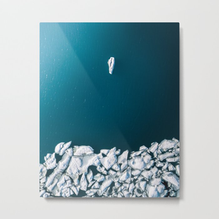 Minimalist Ice Bergs in the blue Ocean Metal Print