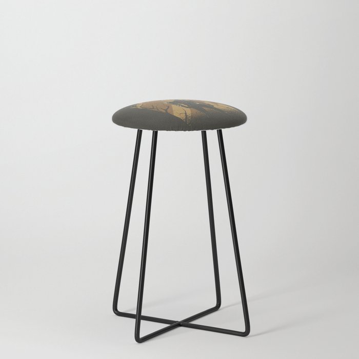 Warrior With Silhouette Counter Stool