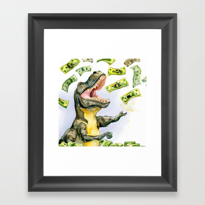 A Rich T-Rex Framed Art Print