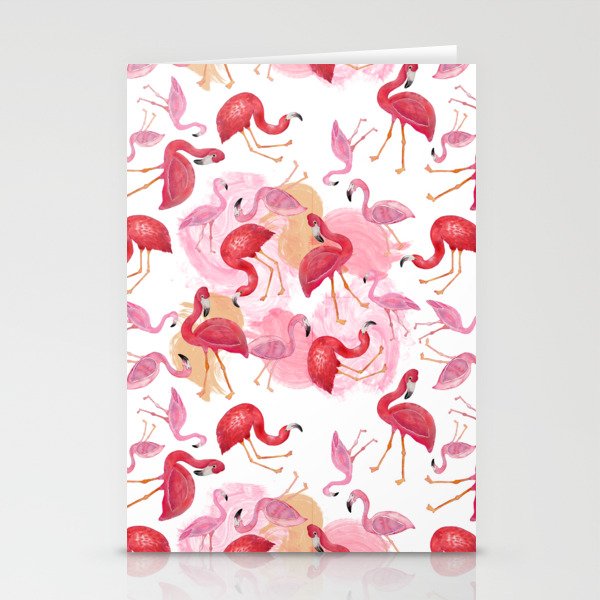 Watercolor Flamingos Stationery Cards