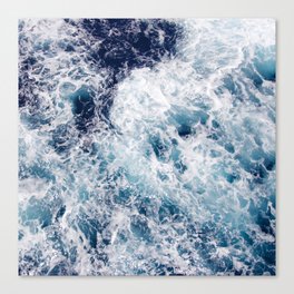 Deep Blue Sea Waves Canvas Print