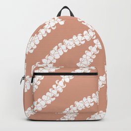 Puakenikeni single lei art on Coral Dust Backpack