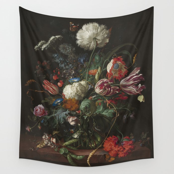 Jan Davidsz De Heem Vase Of Flowers C 1660 Wall Tapestry By