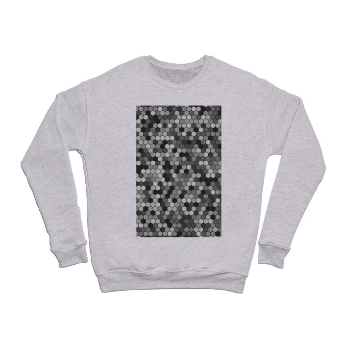 Grey & White Color Hexagon Honeycomb Design Crewneck Sweatshirt