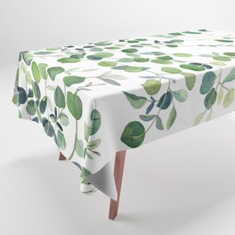 Eucalyptus Watercolor Tablecloth | Botanical, Summer, Plants, Tree, Christmas, Watercolor, Dorm Room, Spring, Holiday, Eucalyptus 
