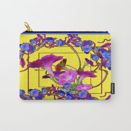 Modern Yellow-Blue Morning Glories Abstract Art Carry-All Pouch