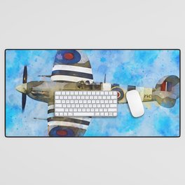 Supermarine Spitfire in flight Desk Mat