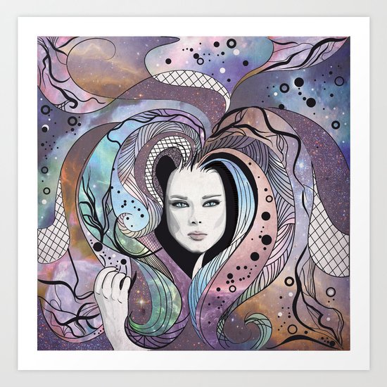 cosmic girl Art Print
