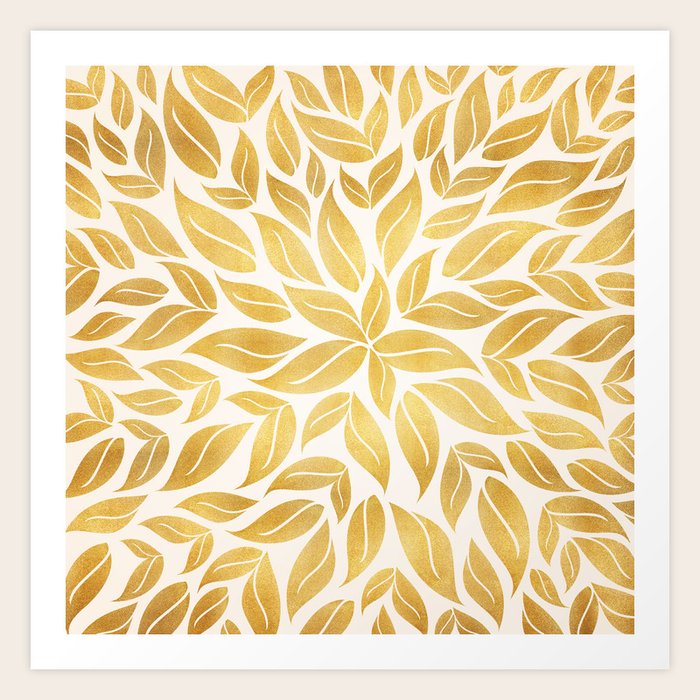Golden Leaf Mandala Art Print By Kristiangallagher Society6 Golden Leaf Mandala Art Print By Kristiangallagher Society6