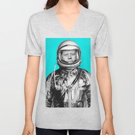 JFK ASTRONAUT (or "All Systems Are JFK") V Neck T Shirt