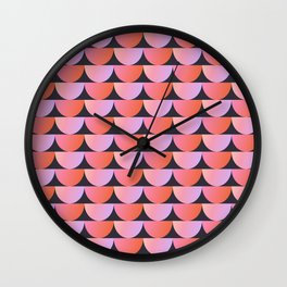 Gradient Shapes Pattern in Lilac and Coral Wall Clock